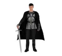 My Other Me Costume de Viking noir pour homme adulte avec cape avec courage, tunique, ceinture, mitaines et couvre-bottes taille S. Sentez la puissance du nord à chaque pas