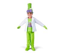 My Other Me Costume d'enseignant K pour enfant avec bonnet à lunettes, t-shirt avec veste, pantalon, couvre-bottes et gants, couleur verte, taille 6-7 ans. Parfait pour une foire scientifique