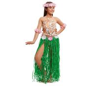 My Other Me Costume hawaïen pour fille avec haut, culotte, jupe, couronne et 2 bracelets en orange et vert, taille 3-4 ans. Parfait pour une fête à thème tropical