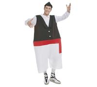 My Other Me Costume potager potelé, taille M-L. Comprend une combinaison blanche avec cerceau et gilet noir, ceinture rouge et chapeau. Idéal pour les fêtes traditionnelles