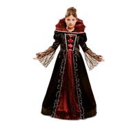 My Other Me Costume pour fille de Vampire avec robe avec jupon et col en noir et rouge, taille 5-6 ans, un choix sinistre pour Halloween et les fêtes à thème