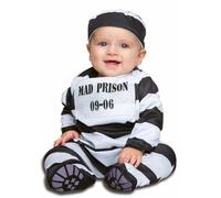 My Other Me - Costume présidiaire enfant unisexe, taille 12-24 mois. Comprend une combinaison et une casquette à rayures noires et blanches avec le signe MAD PRISON 09-06", représentant la prison et