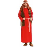 My Other Me Costume Saint Joseph pour homme adulte marron et rouge avec foulard, tunique, gilet, ceinture et cordon pour turban taille ML. Revivez l'histoire avec style.