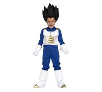 My Other Me Costume Vegeta pour enfant avec t-shirt, gilet, pantalon, gants et couvre-bottes en bleu et blanc, taille 10-12 ans. Parfait pour libérer votre pouvoir Saiyan dans chaque bataille