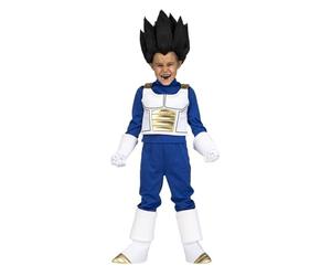 My Other Me Costume Vegeta pour enfant avec t-shirt, gilet, pantalon, gants et couvre-bottes en bleu et blanc, taille 10-12 ans. Parfait pour libérer votre pouvoir Saiyan dans chaque bataille