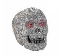 My Other Me - Crâne gris avec lumière et 3 piles LRR44 incluses. Un détail pour une décoration sinistre qui transformera n'importe quel coin en une scène effrayante