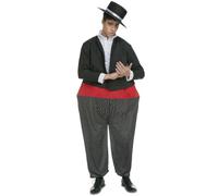 My Other Me Déguisement chanteur potelé, taille M-L. Comprend une combinaison complète avec anneau intérieur qui simule un costume veste noire avec chemise blanche et ceinture rouge.