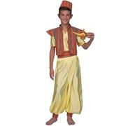 My Other Me Déguisement d'Aladdin pour garçon avec gilet, chemise, pantalon, ceinture et chapeau en jaune, taille 5-6 ans. Découvrez un monde d'aventures.