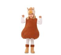 My Other Me Déguisement d'alpaga unisexe avec robe, bonnet et couvre-pieds, marron, taille 3-4 ans. Entrez dans le monde des animaux les plus tendres.