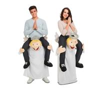 My Other Me Déguisement d'ange unisexe pour adulte, taille unique. Comprend une tunique avec ange, un bandeau angélique, des ailes et de fausses jambes à côté de la tête de l'ange pour créer l'effet