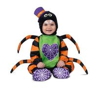 My Other Me Déguisement d'araignée unisexe pour bébé en orange et vert avec bonnet, combinaison, pattes et chaussons taille 24-36 mois. Réveillez la tendresse à chaque Halloween.