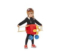 My Other Me Déguisement d'avion pour enfant. Comprend une robe à bretelles et un bonnet de pilote en rouge et jaune, taille 3-4 ans. Atteignez de nouveaux sommets de plaisir à chaque vol.