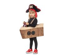 My Other Me Déguisement de bateau pirate pour enfant unisexe avec bateau à bretelles et chapeau de couleur marron, taille 3-4 ans. Aventure et plaisir garantis en haute mer