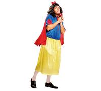 My Other Me Déguisement de Blanche-Neige pour homme, taille XL. Comprend un t-shirt bleu avec des détails rouges sur les manches, une jupe jaune avec élastique à la taille, une cape rouge et un