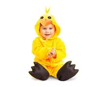 My Other Me Déguisement de canard unisexe pour bébé en jaune avec combinaison, capuche, chaussons, queue et boîte sonore taille 12-24 mois. Parfait pour des photos de famille inoubliables