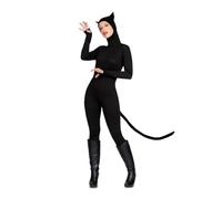 My Other Me Déguisement de chat noir pour femme avec bourreau et singe avec queue taille XS Réveillez votre côté félin et faites sensation à n'importe quelle fête.