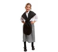 My Other Me Déguisement de châtaignier pour fille avec mouchoir, chemise et jupe avec tablier en noir et blanc, taille 3-4 ans. Parfait pour une authentique récolte d'automne