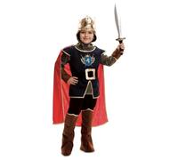 My Other Me Déguisement de chevalier pour enfant, taille 7-9 ans. Comprend une couronne dorée, un bourreau doré et noir, une casaque bleue avec écusson héraldique, un pantalon et une ceinture, une