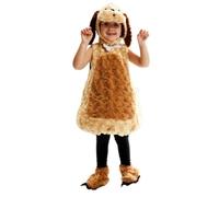 My Other Me Déguisement de chien unisexe avec bonnet, robe et couvre-pieds en beige et marron, taille 5-6 ans. Ajoute une touche de tendresse à n'importe quelle célébration