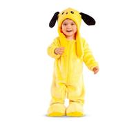 My Other Me Déguisement de chien unisexe pour bébé en jaune avec combinaison, bonnet avec mouvement des oreilles, chaussons et queue taille 7-12 mois. Embrassez la tendresse avec ce costume adorable