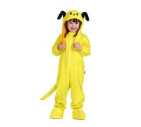 My Other Me Déguisement de chien unisexe pour enfant avec combinaison, bonnet avec mouvement des oreilles, chaussons et queue en jaune, taille 3-4 ans. Parfait pour être l'ami le plus fidèle dans