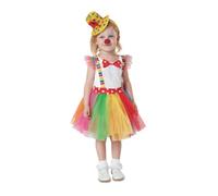 My Other Me Déguisement de clown coloré pour fille avec robe et chapeau taille 12-24 mois. Une tenue pleine de joie pour égayer toute célébration d'enfant