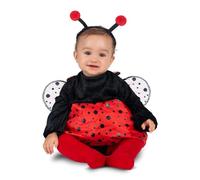My Other Me Déguisement de coccinelle pour bébé fille avec bandeau, robe avec ailes et culotte en rouge et noir, taille 7-12 mois. Parfait pour une douce première fête costumée
