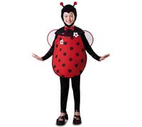 My Other Me Déguisement de coccinelle pour enfant unisexe en noir et rouge avec corps, ailes et bonnet taille 7-9 ans. Parfait pour une fête de printemps inoubliable