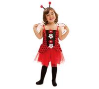 My Other Me Déguisement de coccinelle pour fille en noir et rouge avec bandeau et robe à ailes Taille 5-6 ans Parfait pour les fêtes de printemps et d'été