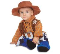 My Other Me - Déguisement de cowboy marron et orange avec combinaison et chapeau pour enfant taille 7-12 mois. Un adorable shérif prêt pour l'aventure dans le Far West !
