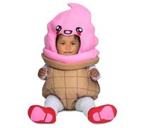 My Other Me Déguisement de crème glacée pour bébé unisexe avec costume, bonnet et chaussons en marron et rose, taille 0-6 mois. Votre enfant sera le plus doux de l'événement