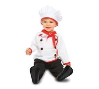 My Other Me Déguisement de cuisinier pour bébé unisexe avec chapeau, mouchoir, veste et pantalon en blanc et rouge, taille 0-6 mois. Aussi doux qu'un cupcake fraîchement cuit