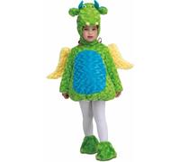 My Other Me Déguisement de dragon pour enfant unisexe moelleux bleu et vert avec robe, bonnet, chaussons, ailes et queue, taille 3-4 ans. Découvrez le monde magique du feu et du vol