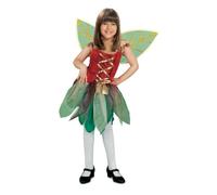 My Other Me Déguisement de fée pour fille avec robe et ailes en rouge et vert, taille 5-6 ans. Ajoute une touche magique à n'importe quelle célébration
