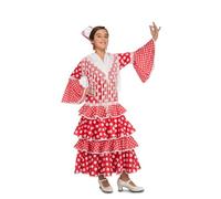 My Other Me Déguisement de flamenco blanc et rouge avec robe à pois et volant taille 10-12 ans. Parfait pour profiter du folklore avec style et joie