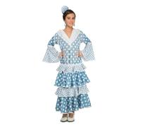 My Other Me - Déguisement de flamenco pour fille avec robe à pois bleu et blanc (ne comprend pas le bonnet) taille 10-12 ans. Parfait pour les festivals et les foires avec joie.