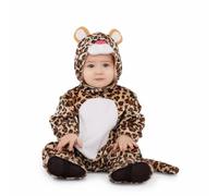 My Other Me Déguisement de léopard unisexe pour bébé en marron et noir avec combinaison, couvre-bottes, bonnet et queue taille 12-24 mois. Laissez sortir le chaton le plus adorable !