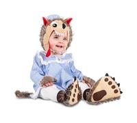 My Other Me Déguisement de loup pour bébé unisexe avec robe, bonnet et chaussons en bleu et marron, taille 7-12 mois. Parfait pour créer des souvenirs adorables pour Halloween