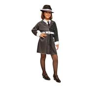 My Other Me Déguisement de mafiosa pour fille avec robe, chemise et ceinture en noir et blanc, taille 5-6 ans, parfait pour créer un monde mystérieux d'aventures