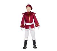 My Other Me Déguisement de Page unisexe pour enfant rouge et blanc avec bonnet, casace, ceinture et guêtres taille 7-9 ans. Parfait pour donner une touche royale à n'importe quelle célébration
