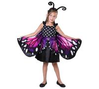 My Other Me Déguisement de papillon pour fille avec robe avec ailes et coiffe en noir et rose, taille 5-6 ans. Laissez libre cours à votre imagination à chaque fête
