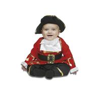 My Other Me Déguisement de pirate pour bébé garçon, taille 7-12 mois. Comprend un chapeau, une chemise rouge avec poignets et un col blanc, un pantalon noir et une ceinture. Mini bateau naviguant dans
