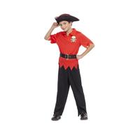 My Other Me Déguisement de pirate unisexe pour enfant avec chapeau, chemise avec tête de mort, ceinture et pantalon en rouge, taille 10-12 ans
