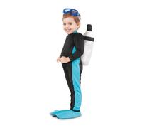 My Other Me Déguisement de plongeur unisexe bleu et noir avec bouteille d'oxygène textile, combinaison et couvre-bottes taille 7-12 mois. Découvrez des mondes sous-marins avec style !