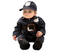 My Other Me Déguisement de policier pour bébé, taille 7-12 mois. Comprend une combinaison et une casquette bleu marine avec badge, une ceinture et des chaussons noirs avec détails marrons. Votre petit