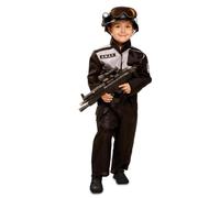 My Other Me Déguisement de policier pour bébé unisexe avec combinaison grise et noire, taille 12-24 mois. Parfait pour les missions secrètes et les aventures passionnantes