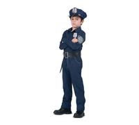 My Other Me Déguisement de policier pour enfant, taille 3-4 ans. Comprend un pantalon et une chemise avec plaque, une casquette assortie avec badge et une ceinture avec étui noir.