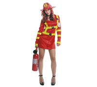 My Other Me Déguisement de pompier rouge pour femme avec robe et chapeau taille XL. Vivez l'excitation du sauvetage lors de la prochaine fête à thème