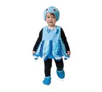 My Other Me Déguisement de poulpe bleu unisexe avec combinaison, chapeau et chaussures pour bébé taille 12-24 mois. Doux et amusant pour les premières fêtes du petit marin