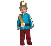 My Other Me Déguisement de Prince pour bébé garçon avec combinaison, couronne et ceinture en bleu et rouge, taille 0-6 mois. Donnez une touche royale à vos premières aventures